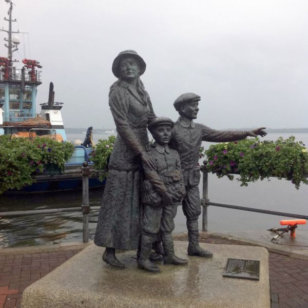 (Photo:) Annie Moore and her 2 brothers. She was the first Irish immigrant into the United States to pass through federal immigrant inspection at Ellis Island Station in New York Harbour. She had 13 children, and she died of heart failure at the age of 50.